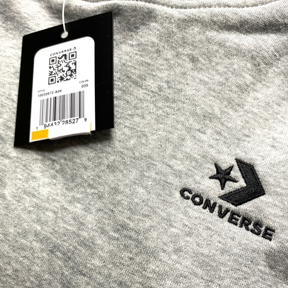 💖MEGA SALE💖Converse Embroidered Chevron Women's Gray Hoodie 10020872-A04 - Picture 4 of 4